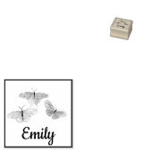 Drie Butterflies - Aangepaste naam Rubberstempel (Gestempeld)