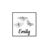 Drie Butterflies - Aangepaste naam Rubberstempel (Afrduk)