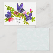 Drie Butterflies Dank je kaarten Notitiekaartje (Voorkant / Achterkant)