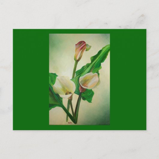 Drie Calla Lilies die botanisch acryl Briefkaart (Voorkant)