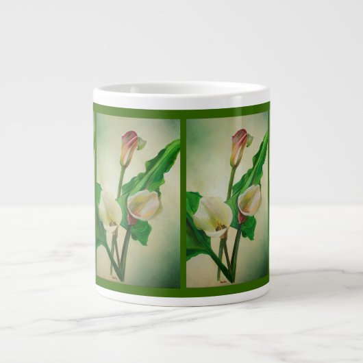 Drie Calla Lilies die botanisch acryl Jumbo Beker (Voorkant)