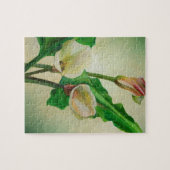 Drie Calla Lilies die botanisch acryl Legpuzzel (Horizontaal)