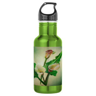 Drie Calla Lilies die botanisch acryl Waterfles