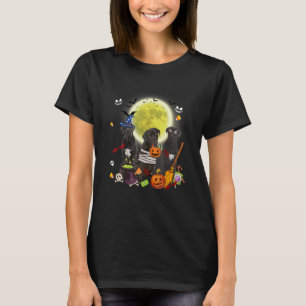 Drie Cane Corso Dogs Witch Scary Mummy Halloween T-shirt