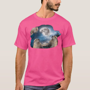 Drie Capybaras en maan T-shirt