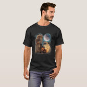 Drie Capybaras en Moon Funny Capybara Humor Paro T-shirt (Voorkant volledig)