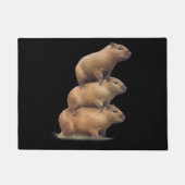 Drie Capybaras Funny Capybara Humor Stack Animal Deurmat (Voorkant)