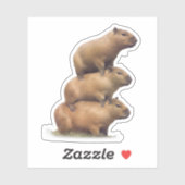 Drie Capybaras Funny Capybara Humor Stack Animal Sticker (Vel)