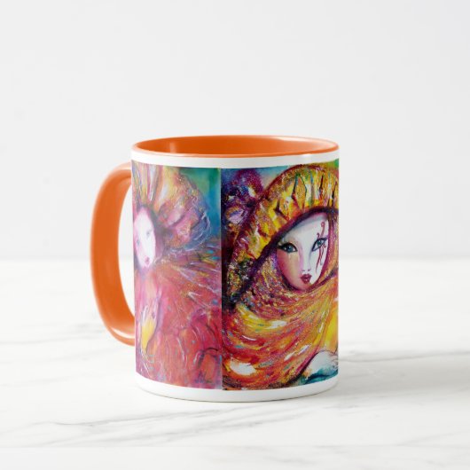 DRIE CARNIVAL MASKS Venetian Masquerade Mok (Voorkant links)