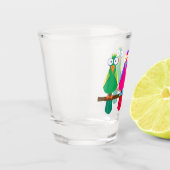 Drie cartoon parrots shot glas (Links)