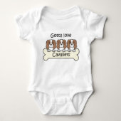 Drie Cavalier King Charles Spaniels Romper (Voorkant)