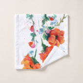 Drie Cheerful Long Stemmed Red Poppies 2 Bad Handdoek (Wasdoekje)