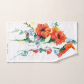 Drie Cheerful Long Stemmed Red Poppies Handdoek (Handdoek)