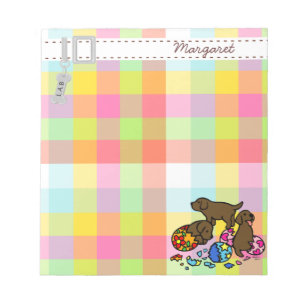 Drie chocolade Labrador Puppies Cartoon Notitieblok