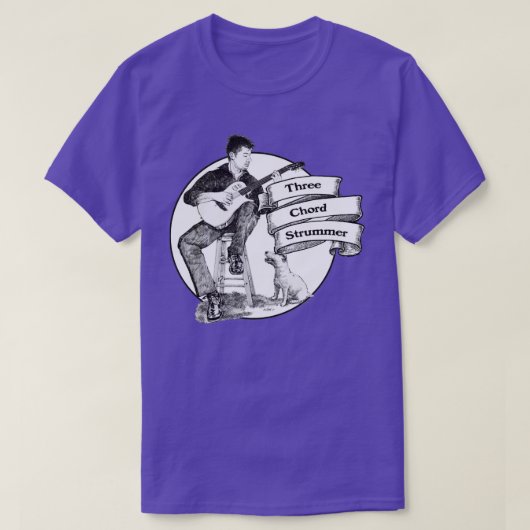DRIE CHORD STRUMMER T-SHIRT (Design voorkant)