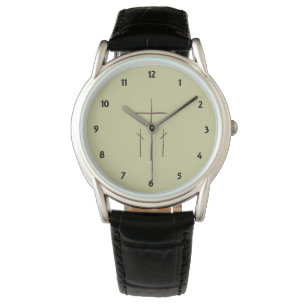 Drie christelijke Calvariekruisen Horloge