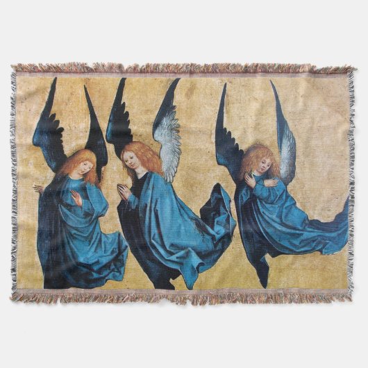 DRIE CHRISTMAS ANGELS IN BLAUW DEKEN (Voorkant)