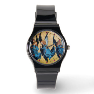 DRIE CHRISTMAS ANGELS IN BLAUW HORLOGE