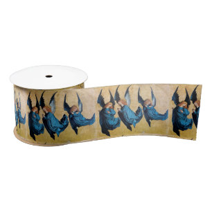 DRIE CHRISTMAS ANGELS IN BLAUW LINT