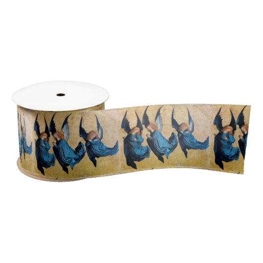 DRIE CHRISTMAS ANGELS IN BLAUW LINT (Spoel)