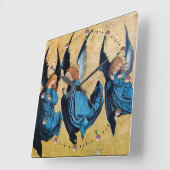 DRIE CHRISTMAS ANGELS IN BLAUW VIERKANTE KLOK (Hoek)