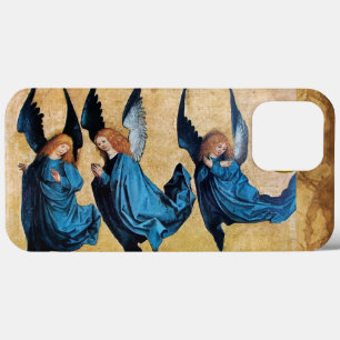 DRIE CHRISTMAS ANGELS IN BLUE PARCHCHCHMENT iPhone 13 PRO MAX HOESJE