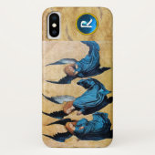 DRIE CHRISTMAS ANGELS IN BLUE PARCHMENT MONOGRAM Case-Mate iPhone CASE (Achterkant)