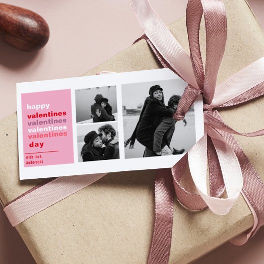Drie collage foto | Colorful Valentijns Gift Cadeaulabel
