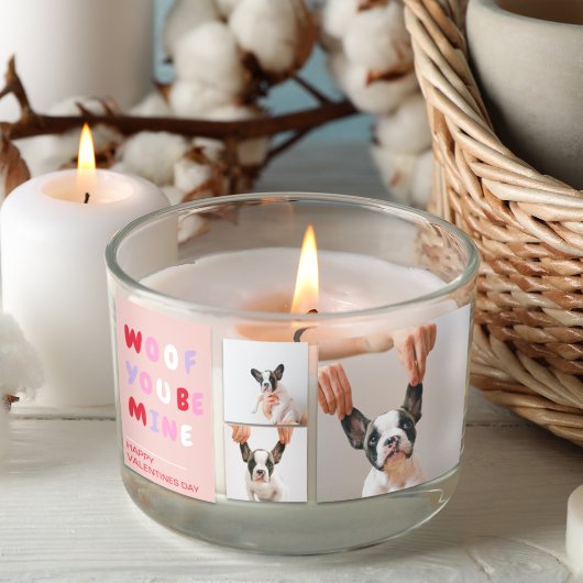 Drie collage foto | Dog Valentijns Gift Rechthoekige Sticker