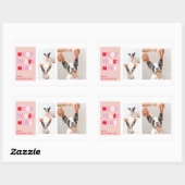 Drie collage foto | Dog Valentijns Gift Rechthoekige Sticker (Vel)