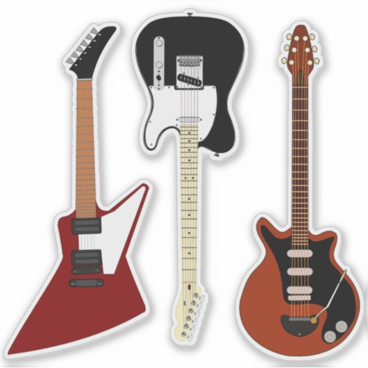 Drie Coole Gitaren Sticker (Voorkant)