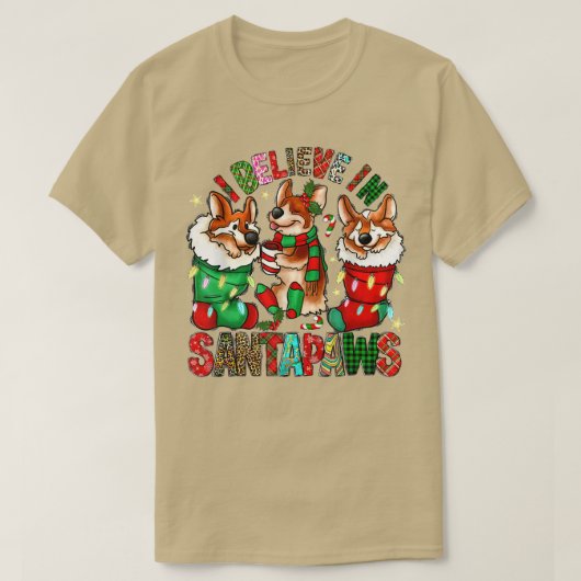 Drie Corgi in Sock kerstkerstkerstkerstkerstkerstk T-shirt (Design voorkant)