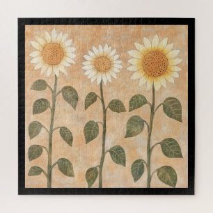 Drie Cottagecore Terracotta Zonnebloemen Legpuzzel