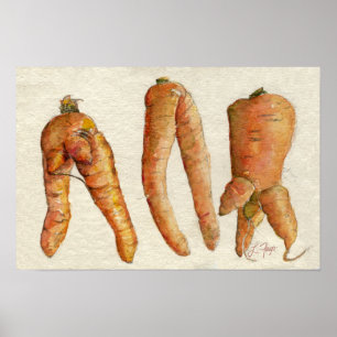 Drie Crazy Carrots Poster