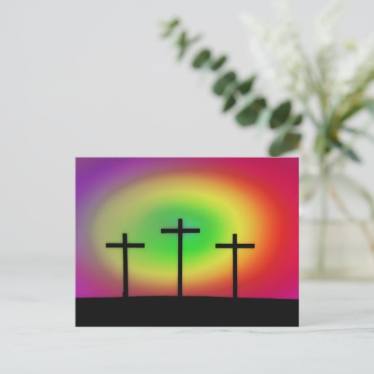 Drie Crosses gloed Briefkaart (Staand voorkant)