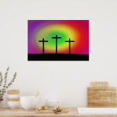 Drie Crosses gloed Poster (Keuken)