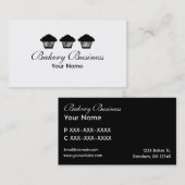 Drie cupcakes zwart wit pro visitekaartjes (Voorkant / Achterkant)