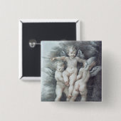 Drie Cupids Vierkante Button 5,1 Cm (Voorkant /achterkant)