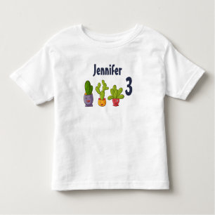 Drie Cute Cactus in Flower Pots Fun Birthday Kinder Shirts