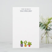 Drie Cute Cactus in Flower Pots Illustration Briefpapier (Staand voorkant)