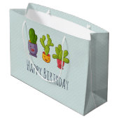 Drie Cute Cactus in Flower Pots Illustration Groot Cadeauzakje (Achterkant Gekanteld)