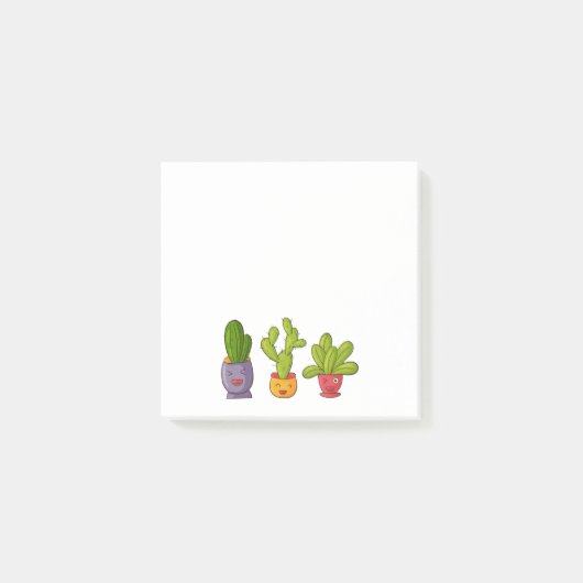 Drie Cute Cactus in Flower Pots Illustration Post-it® Notes (Voorkant)
