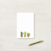 Drie Cute Cactus in Flower Pots Illustration Post-it® Notes (Op bureau)