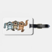 Drie Cute Cartoon Slots Bagagelabel (Achterkant horizontaal)