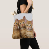 Drie Cute Ginger Cat Kittens Foto op Shopper Draagtas (Dichtbij)
