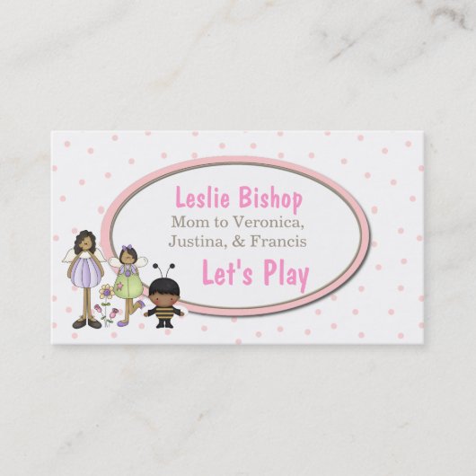 Drie Cute Kinder Play Date Card Contactkaartje (Voorkant)