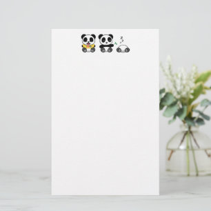 Drie Cute Little Pandas Briefpapier