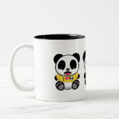 Drie Cute Little Pandas Tweekleurige Koffiemok (Links)