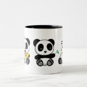Drie Cute Little Pandas Tweekleurige Koffiemok (Center)