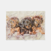 Drie Cute Puppies Fleece Deken (Voorkant (Horizontaal))